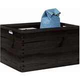 vidaXL Lesena &scaron;katla s pokrovom črna 40x30x23 cm trdna borovina cene