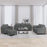  4-dijelni set sofa s jastucima tamnosivi od tkanine | shoptok.hr