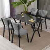 Hanah home Trpezarijski sto i stolice Elma, Sivo-crna Cijene