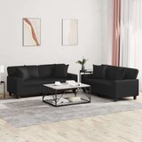  2-dijelni set sofa s jastucima crni od umjetne kože | shoptok.hr