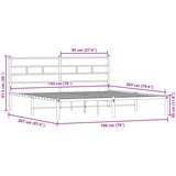  Metalni okvir kreveta bez madraca boja hrasta 193x203 cm | shoptok.hr
