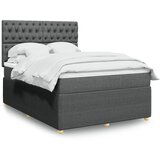 vidaXL Krevet s oprugama i madracem tamnosivi 140x190 cm od tkanine | shoptok.hr