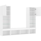  5-dijelni zidni TV elementi s LED bijeli od konstruiranog drva | Eponuda.com