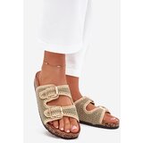 Boto Crochet Women's Sandals With Golden Buckles Green Fenira | shoptok.hr