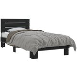 Furnova Posteljni okvir črn 75x190 cm inženirski les in kovina, (21936936) | Shoptok.si