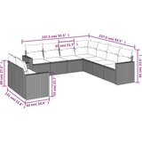  9-dijelni set vrtnih sofa od poliratana s jastucima sivi | shoptok.hr