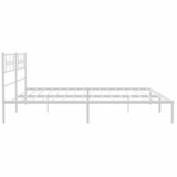  Metalni okvir za krevet s uzglavljem bijeli 200x200 cm | shoptok.hr