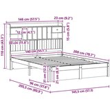  Polica za knjige Krevetski okvir 2 pcs Vosak smeđa 200 x 140 cm | shoptok.hr