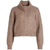 Vila Puloverji Solange Cardigan L/S - Brown Lentil Kostanjeva Cene