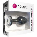 Dorcel Geisha Plug Diamond M - analni dildo z belim kamnom (črn) | Shoptok.si