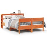 Maison Chic Posteljni okvir - Dvoposteljna postelja - Zakonska postelja brez vzmetnice voščeno rjav 135x190 cm borovina-J13328, (21769956) | Shoptok.si