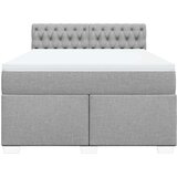 vidaXL Box spring posteljni z vzmetnico svetlo siv 140x190 cm blago | Shoptok.si