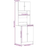 vidaXL kuhinjski ormarić dimljeni hrast 60x50x180 cm drveni | shoptok.hr