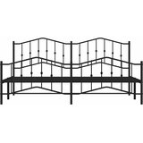  Metalni okvir kreveta uzglavlje i podnožje crni 193x203 cm | shoptok.hr