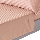 HOMESCAPES taupe beige flat sheet iz egiptovskega bombaža satin stripe 330 thread count, 178x255 cm, (20750808) | Shoptok.si