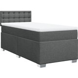 vidaXL Box spring postelja z vzmetnico temno siva 90x190 cm blago, (21291068) Cene