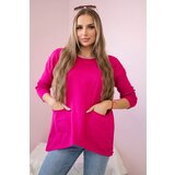 Kesi Sweater with fuchsia-colored front pockets | Shoptok.si