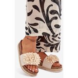 Boto Ladies platform sandals with decorative flowers beige Tessara | Shoptok.si