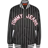 Tommy Jeans Prijelazna jakna crvena / crna / bijela