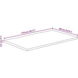 Stolna ploča sa živi rub 110x60x2 5cm masivno grubo drvo manga | shoptok.hr