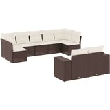 vidaXL 9-dijelni set vrtnih sofa s jastucima poliratan smeđi | shoptok.hr