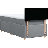 vidaXL Box spring postelja z vzmetnico svetlo siva 90x200 cm blago | Shoptok.si