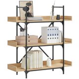 vidaXL Knjižna omara 3-nadstropna sonoma hrast 100x33x108,5cm inž. les, (21008456) | Shoptok.si
