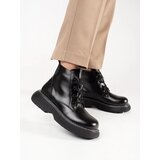 Shelvt Black lace-up ankle boots on the platform | ePonuda.com