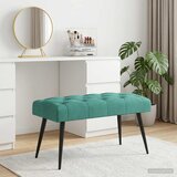  Klupa s gumbastim tkanjem Tirkizna 80 x 40 x 46 cm Baršun | shoptok.hr