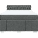 vidaXL Box spring postelja z vzmetnico temno siva 160x200 cm blago | Shoptok.si