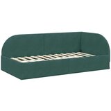 vidaXL Kutni okvir kreveta s uzglavljem Tamnozelena 90 x 190 cm Baršun | shoptok.hr