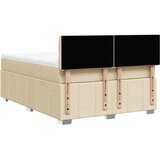  Krevet s oprugama i madracem krem 140x200 cm od tkanine | shoptok.hr