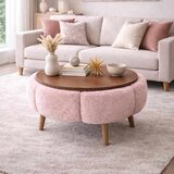 Atelier Del Sofa Papatya 60 - Pink, Walnut PinkWalnut Coffee Table u