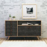Woody Fashion Komoda Pagina 140x86x40cm Hrast-Tamno siva | Eponuda.ba