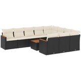 11-dijelni set vrtnih sofa od poliratana s jastucima crni | shoptok.hr