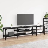 vidaXL TV ormar Crni hrast 201 x 35 x 45 cm Obrađeno drvo i čelik | shoptok.hr