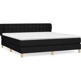 vidaXL Krevet s oprugama i madracem crni 180x200 cm od tkanine Cijene