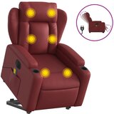  The Living Store Električni masažni stol s funkcijo vstajanja rdeče umetno usnje - Električni Masažni Naslanjač S Funkcijo Vstajanja, (21501976) | Shoptok.si