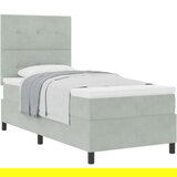 Box Spring Krevet s Madracem Svjetlosiva 100x200 cm Baršun | shoptok.hr