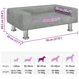  Krevet za pse svjetlosivi 70x45x26,5 cm baršunasti | Shoptok.si