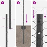 vidaXL Ograjni stebri 22 pcs U-kanal Siva 100 cm Jeklo, Šesterokotna ograja Siva 1x50 m Jeklo | Shoptok.si
