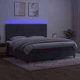  Box spring s madracem LED tamnosivi 200x200 cm baršun | shoptok.hr