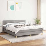  Box spring postelja z vzmetnico svetlo siva 160x200 cm žamet, (20899159) Cene