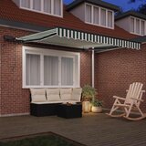  Skrovita tenda Zelena i bijela 350 x 250 cm tkanina | shoptok.hr