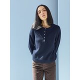 Sinsay Debeli pulover s ukrasnim gumbima i dodatkom vune | shoptok.hr