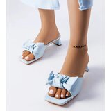 D/CEO Gemre Blue heeled flip-flops with a bow Oak Cene
