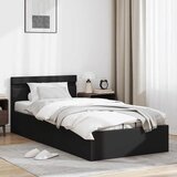  Hidraulični okvir za krevet od umjetne kože LED crni 90x200 cm | Eponuda.ba