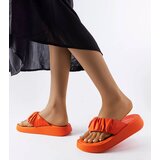 Gemre Orange flip-flops with ruching Filena | Shoptok.si