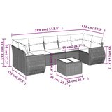  Vrtni set od 8 dijelova s jastucima, sivi poliratan | shoptok.hr