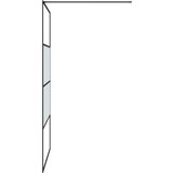 Pregrada za tuš crna 115 x 195 cm s napola mutnim staklom ESG | shoptok.hr